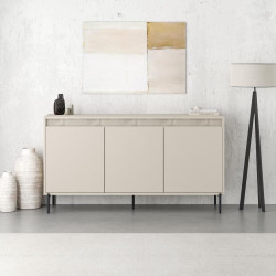 Béžová komoda na nožičkách 150 cm do obývacího pokoje / ložnice, push to open, 150x80x40