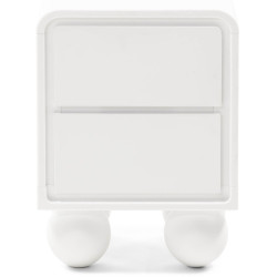 Bílý designový noční stolek s kulatými nožičkami 45x60x40 cm