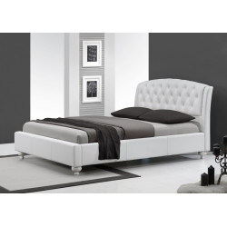 Čalouněná manželská postel v luxusním retro zámeckém stylu bílá 160x200 cm