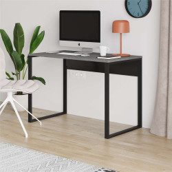 Levný psací stůl lamino + kovový rám 110 cm šedá / černá