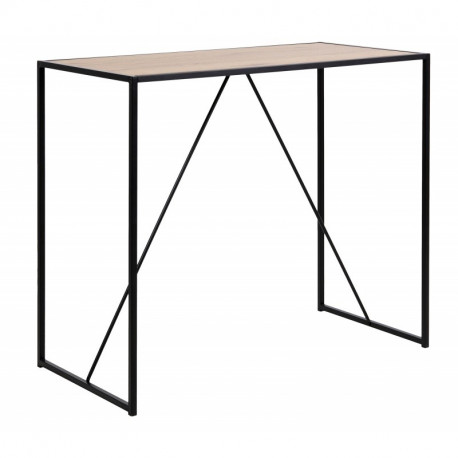 Jídelní barový stůl do kuchyně dub rena / černý kovový rám, 60x120x105 cm