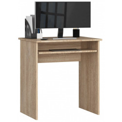 Malý PC stůl s výsuvnou deskou na klávesnici rovný dřevěný dub sonoma, 68x51 cm