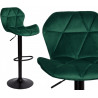 Barová židle na jedné noze nastavitelná, tmavě zelená látka / černý rám