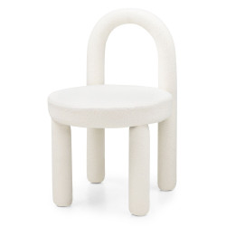 Světle béžová designová židle chlupatá ke stolu do kuchyně / jídelny / obývacího pokoje