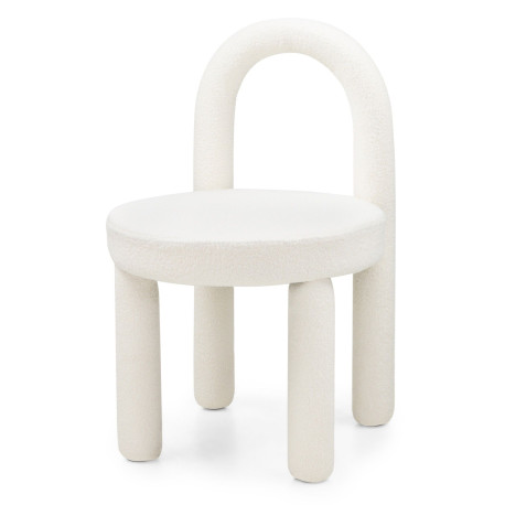 Světle béžová designová židle chlupatá ke stolu do kuchyně / jídelny / obývacího pokoje