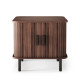 Designový noční stolek s posuvnými dveřmi ořech tmavě hnědý 58x55x48 cm