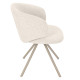 Čalouněné otočné jídelní křeslo světle béžové s kovovými šikmými nohami