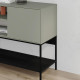 Retro designová komoda šedozelená s kovovým podstavcem 180 cm