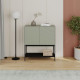 Retro designová komoda šedozelená s kovovým podstavcem 80 cm