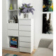 Komoda šuplíky vysoká úzká bílá do chodby / předsíně / dětského pokoje, 40x109x35 cm