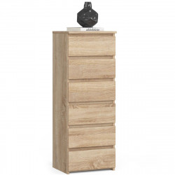 Zásuvková komoda úzká vysoká dřevěná dub sonoma do chodby, šatny, ložnice 40x109x35 cm