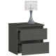 Noční stolek 40 se šuplíky moderní grafitově šedý 40x40x35 cm