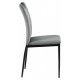 Sametová moderní židle do jídelny šedá, kovový rám + nohy