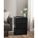 Sada 2 nočních stolků šuplíky černé se zásuvkou a USB porty 40x59x35 cm