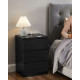Sada 2 nočních stolků šuplíky černé se zásuvkou a USB porty 40x59x35 cm