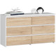 Menší obývací komoda 100 se šuplíky bílá + dub sonoma 100x57x35 cm