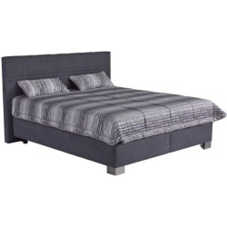 Čalouněná postel 180x200 šedá s polohovacím roštem a matrací