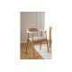 Designová dřevěná židle s čalouněním k jídelnímu stolu béžová / dub