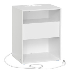 Bílý noční stolek se zásuvkami a usb porty na dobíjení telefonu 45x58x35 cm