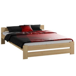 Levná dřevěná manželská postel 180x200 masiv borovice, rám s roštem