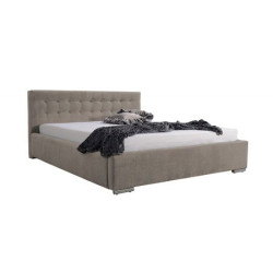 Levná čalouněná manželská postel s roštem 180x200 cm, tmavě béžová