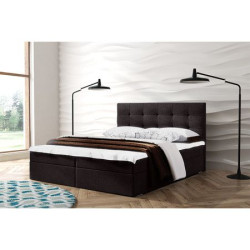 Velká čalouněná postel s roštem a matrací 180x200 tmavě hnědá, úl. prostor