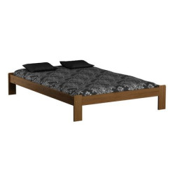 Dřevěný rám postele s roštem 180x200 cm masiv borovice, lak dub