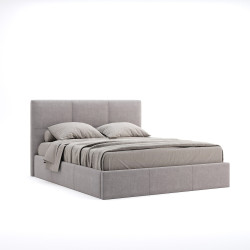Luxusní nižší čalouněná postel bez nožiček 180x200 + zvedací rošt, šedá