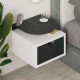 Nástěnný noční stolek se zásuvkou moderní designový černobílý 33x24x33 cm