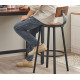 2x vysoká barová židle do kuchyně industriální dřevo / kov, tmavě hnědá + černá
