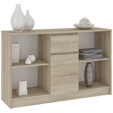 Obývací komoda dub sonoma 120 s dveřmi a otevřenými policemi 120x77x40 cm