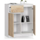 Malá komoda 80 bílá + dub sonoma do předsíně / chodby / šatny, 80x99x40 cm