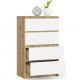 Komoda se šuplíky dub artisan / bílá z lamina v moderním stylu 60x99x40 cm