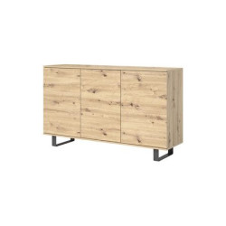 Komoda 150 dub artisan dřevěná + kovové podnože, 150x100x40 cm