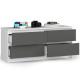 Komoda nízká se šuplíky šedá / bílá šířka 120 cm do chodby / předsíně / pokoje 120x55x40 cm