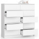 Bílá komoda 120 šuplíková na oblečení / ponožky / čepice, 120x121x40 cm