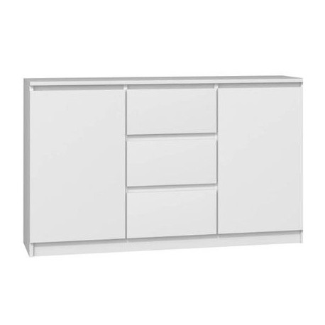 Klasická bílá levná jednoduchá komoda moderní bezúchytková 120x75x40 cm