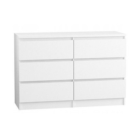 Levná bílá šuplíková komoda 120 do obýváku / ložnice / předsíně / dětského pokoje, 120x76x40 cm
