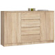 Komoda lamino dub sonoma světle hnědá 160 cm do obýváku / ložnice / předsíně, 160x99x40 cm