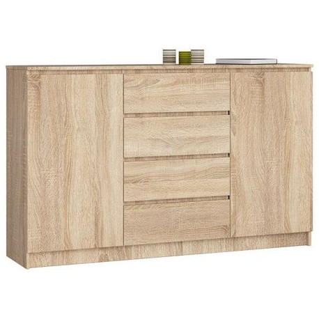 Komoda lamino dub sonoma světle hnědá 160 cm do obýváku / ložnice / předsíně, 160x99x40 cm