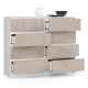 Komoda 120 cm šuplíky béžová lesklá / bílá do předsíně, obýváku, ložnice, 120x99x40 cm