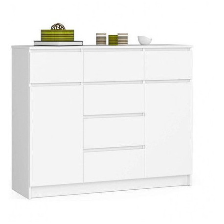 Elegantní bílá komoda 120 cm do pokoje / obýváku / ložnice, 120x99x40 cm