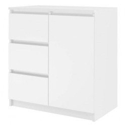 Bílá kombinovaná komoda moderní bez úchytek 80x75x40 cm, lamino