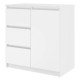Bílá kombinovaná komoda moderní bez úchytek 80x75x40 cm, lamino