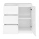 Bílá kombinovaná komoda moderní bez úchytek 80x75x40 cm, lamino