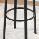 2x designová barová židle s opěrkou industriální tmavě hnědá / černá, kulatý sedák
