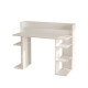 Levný počítačový stůl bílý do dětského pokoje / pracovny, velké úložné prostory, 124 cm
