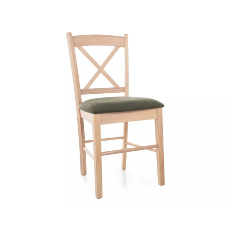 Dubová jídelní židle s čalouněným sedákem hnědá / tmavě zelená, nosnost 130 kg